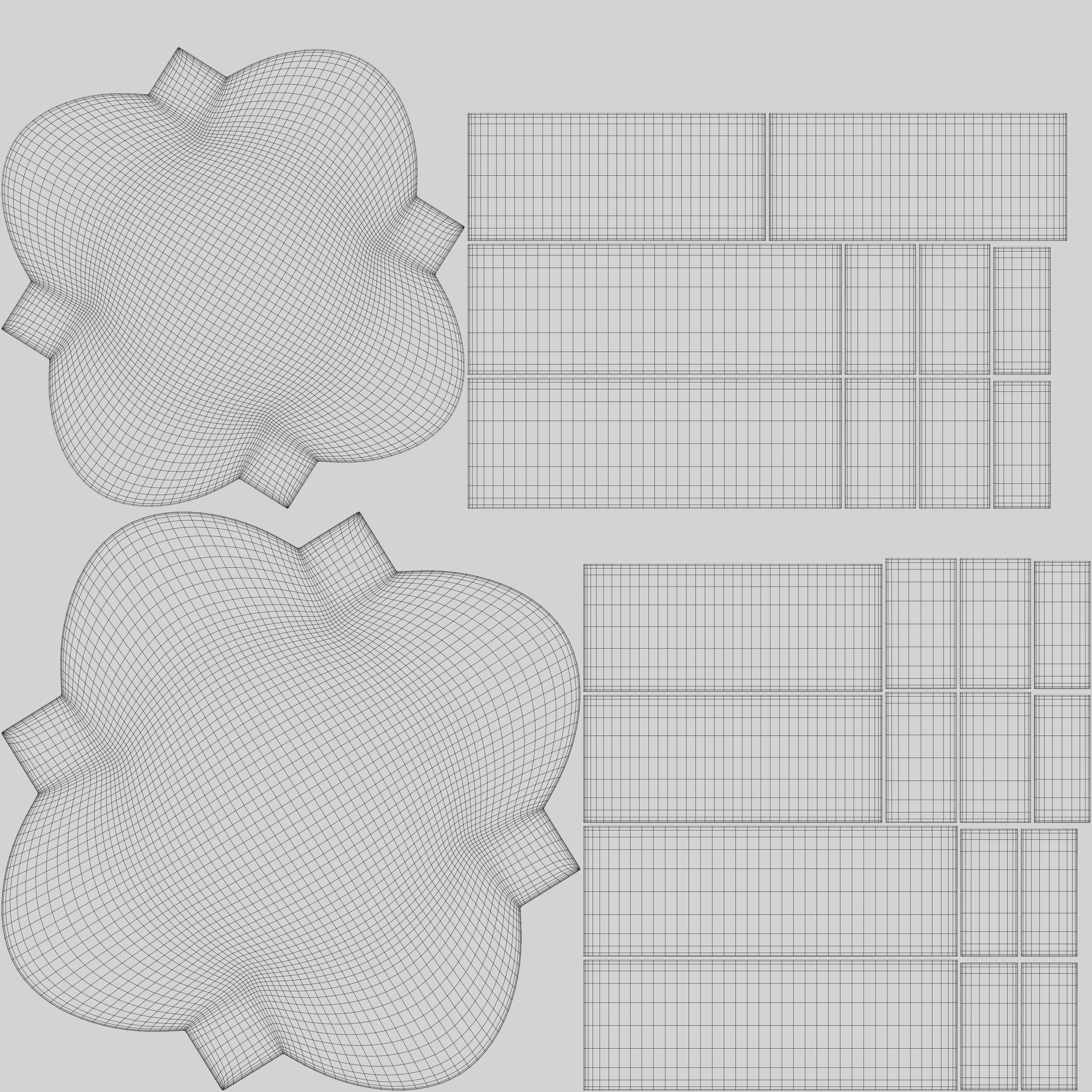 Quatrefoil mosaic fountain 3D model_13