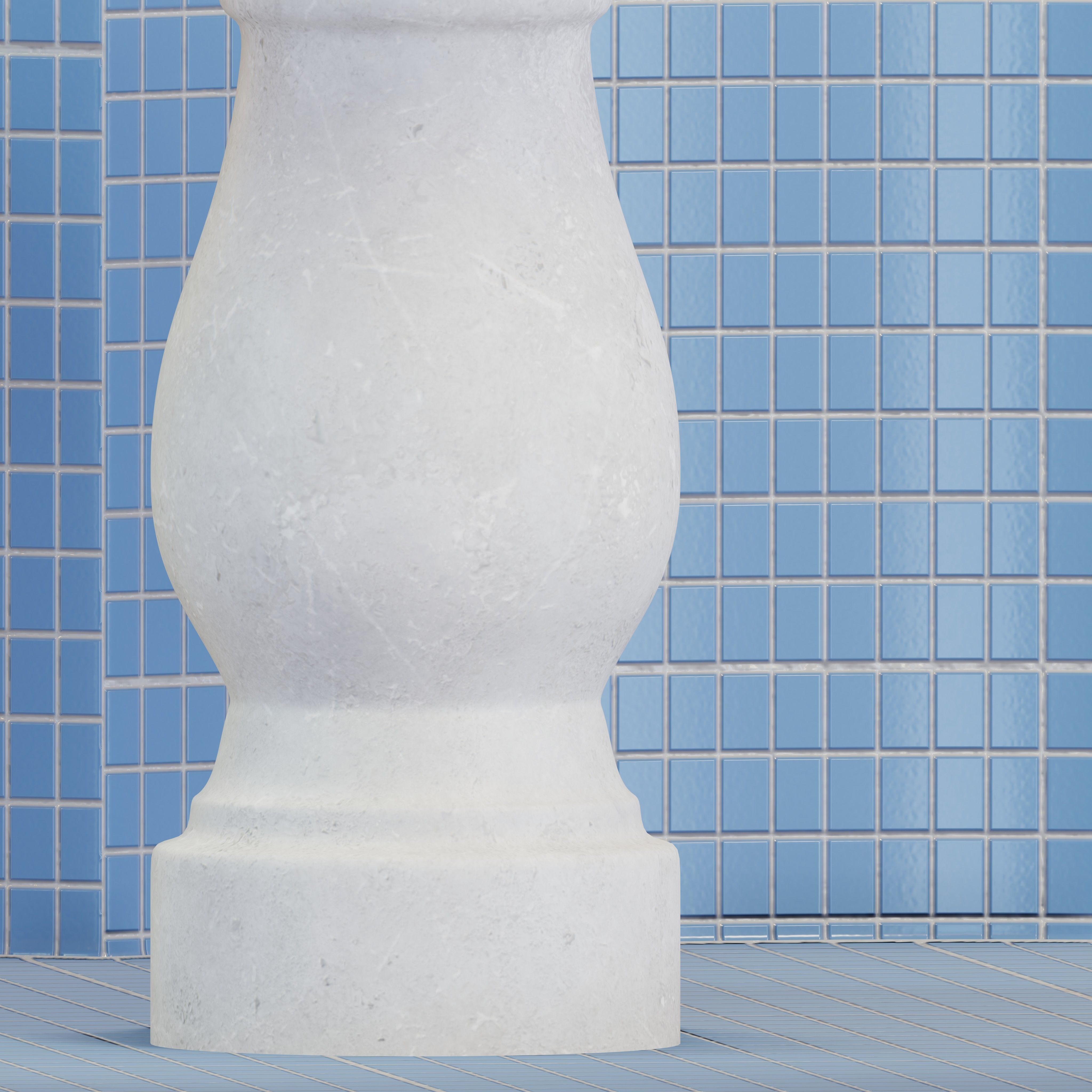 Quatrefoil mosaic fountain 3D model_5