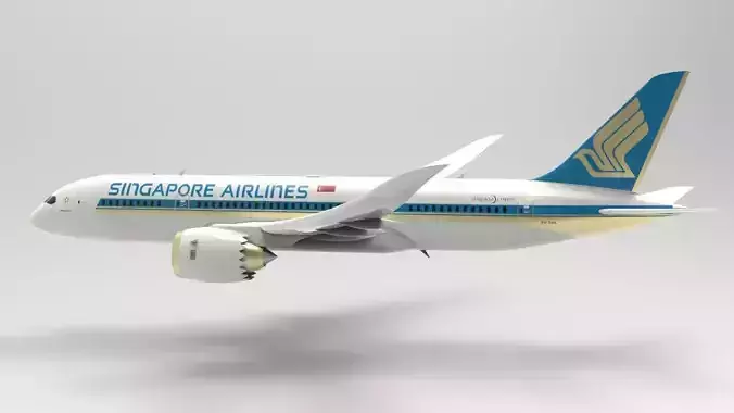 Airplane blue sky Low-poly 3D model Airplane blue sky Low-poly 3D model