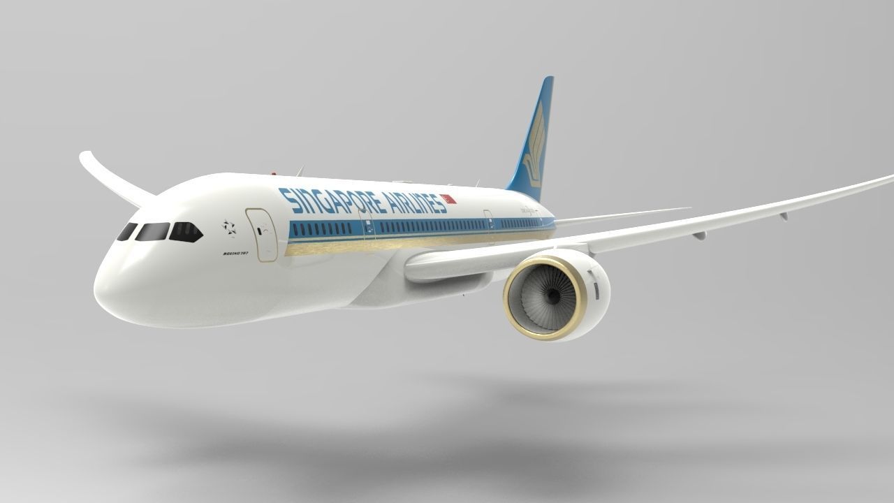 Airplane blue sky Low-poly 3D model_2