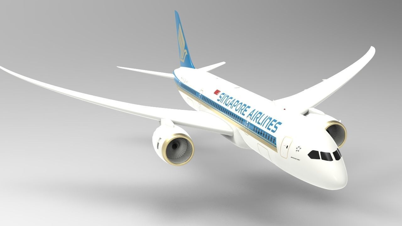 Airplane blue sky Low-poly 3D model_4