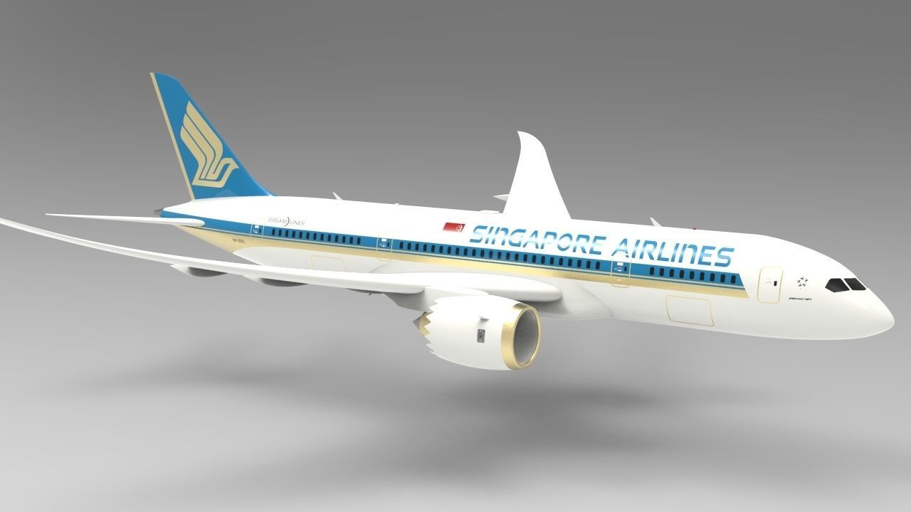 Airplane blue sky Low-poly 3D model_6