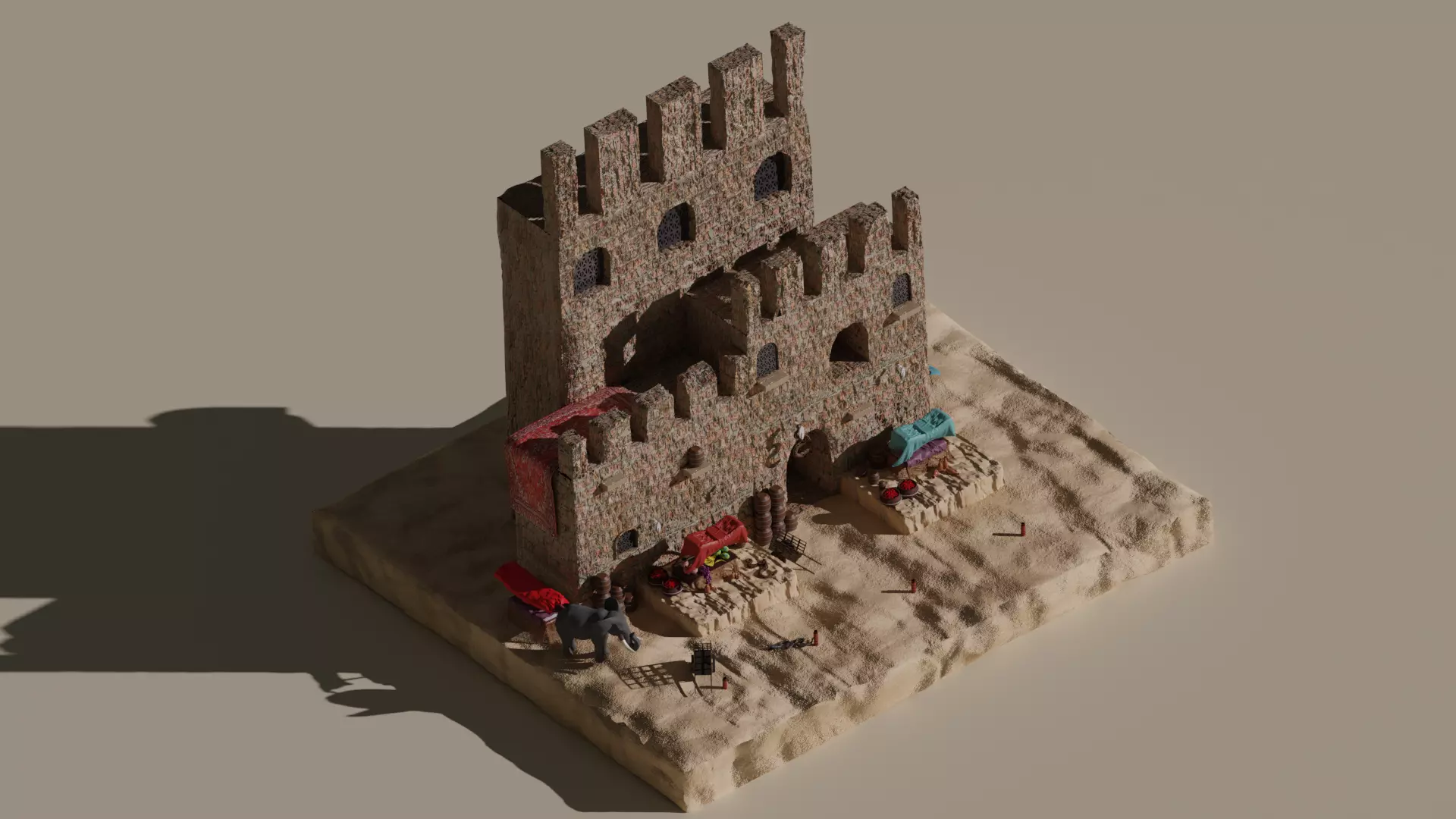3d modeling medieval castle 3D model