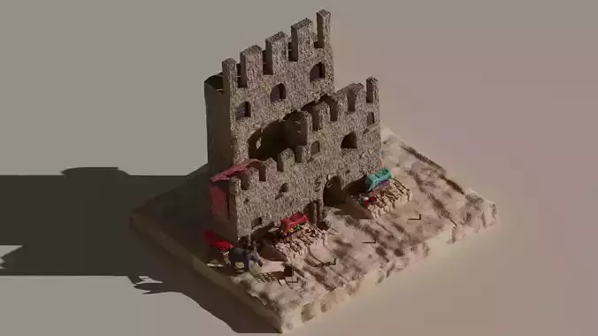 3d modeling medieval castle