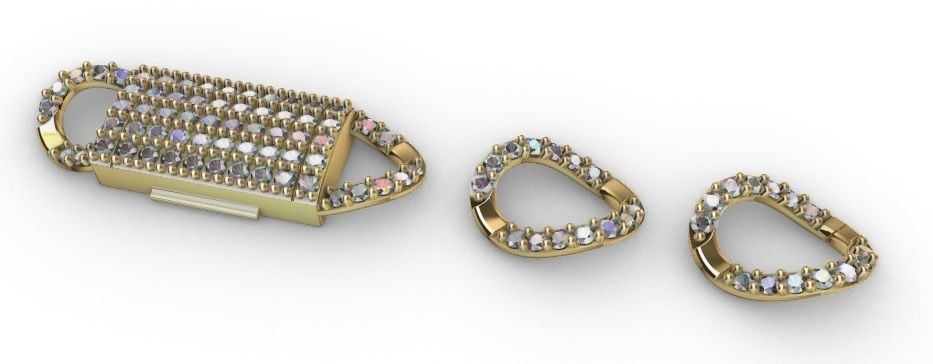 6 MM CUBAN LINK CHAIN 1 ROW DIAMOND FOR BRACELET OR NECKLACE 3D print model_11