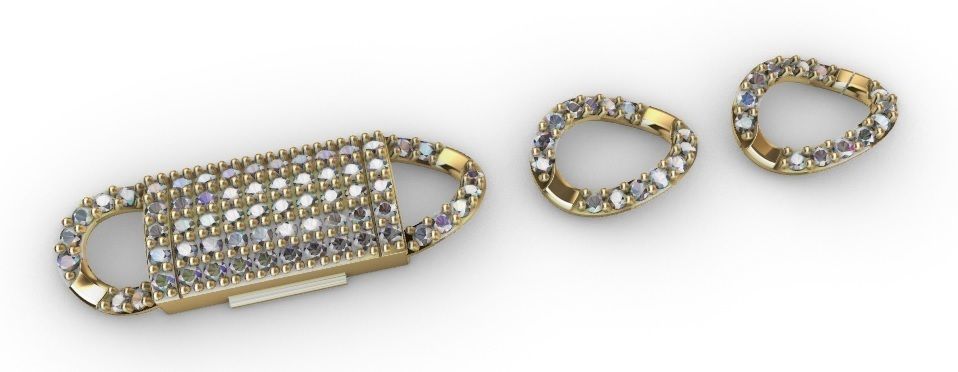 6 MM CUBAN LINK CHAIN 1 ROW DIAMOND FOR BRACELET OR NECKLACE 3D print model_10