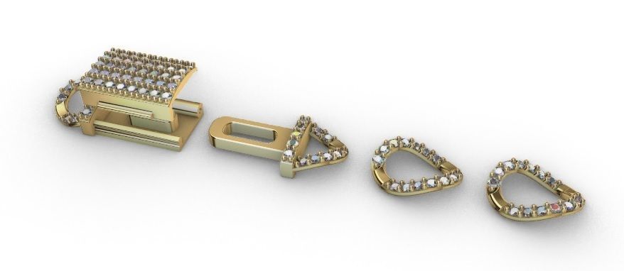 6 MM CUBAN LINK CHAIN 1 ROW DIAMOND FOR BRACELET OR NECKLACE 3D print model_12