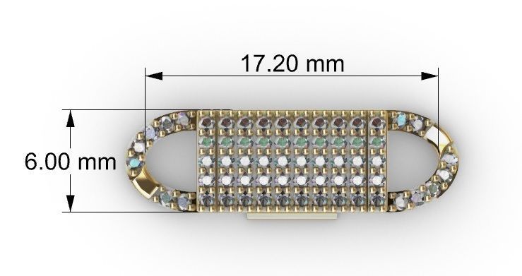 6 MM CUBAN LINK CHAIN 1 ROW DIAMOND FOR BRACELET OR NECKLACE 3D print model_8