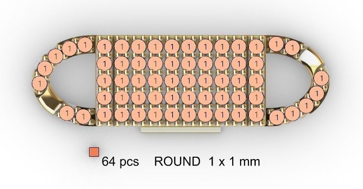 6 MM CUBAN LINK CHAIN 1 ROW DIAMOND FOR BRACELET OR NECKLACE 3D print model_4