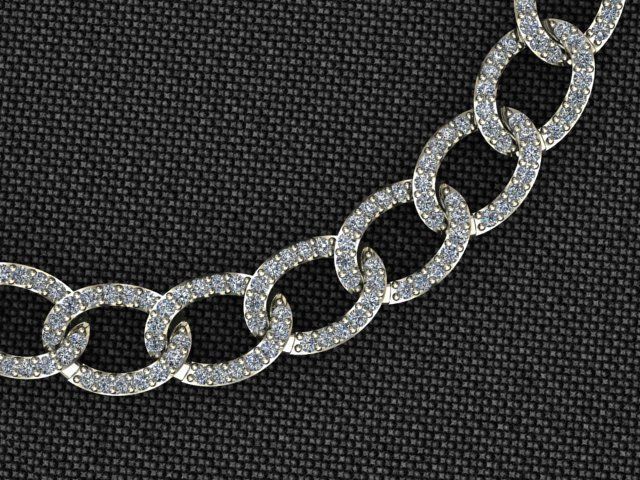 6 MM CUBAN LINK CHAIN 1 ROW DIAMOND FOR BRACELET OR NECKLACE 3D print model_1