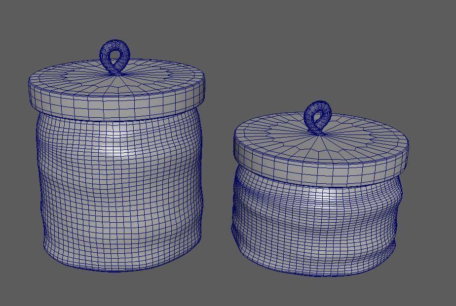 Mercer Canister Deco Jars Low-poly 3D model_2