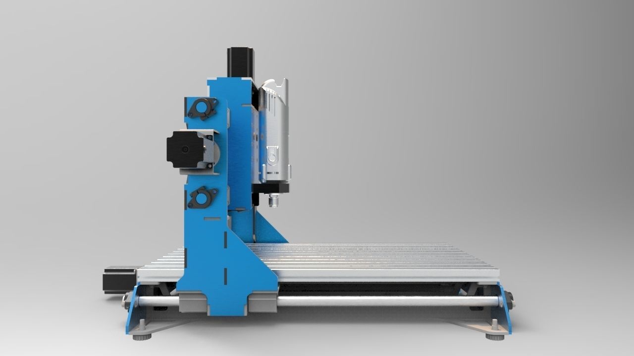 Cnc Machine Low-poly 3D model_1
