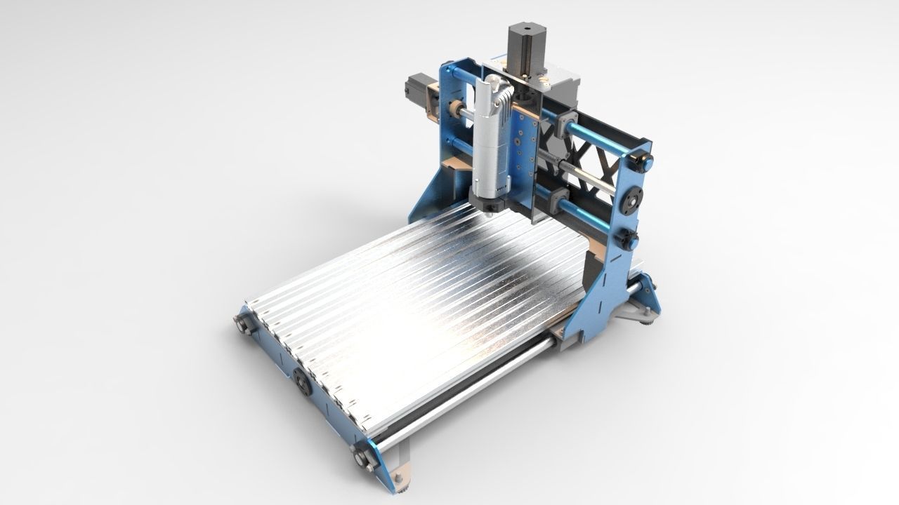 Cnc Machine Low-poly 3D model_4