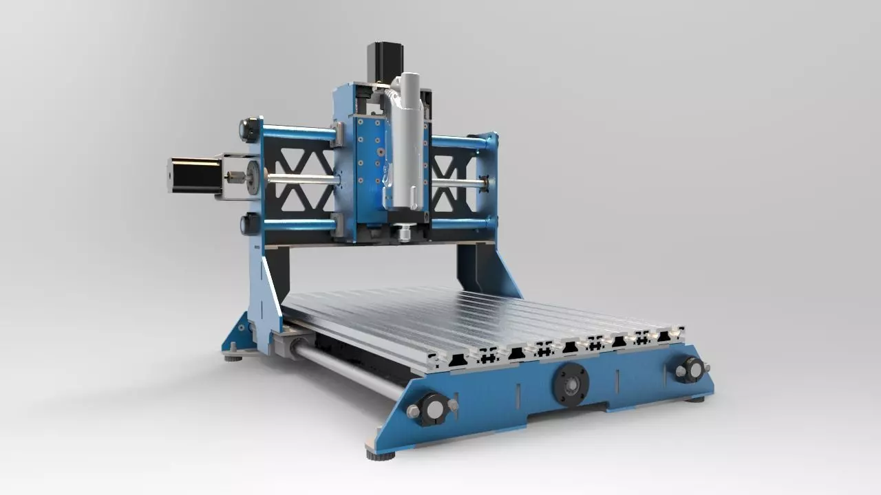 Cnc Machine Low-poly 3D model_0