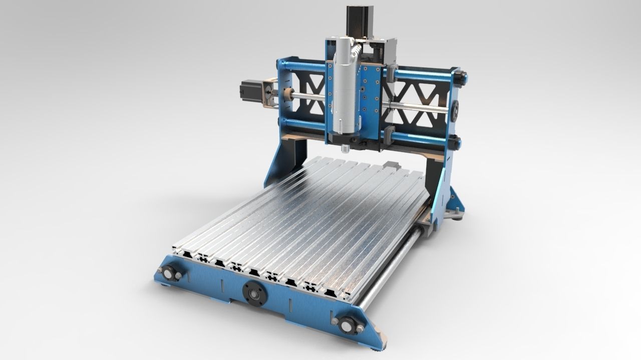 Cnc Machine Low-poly 3D model_3