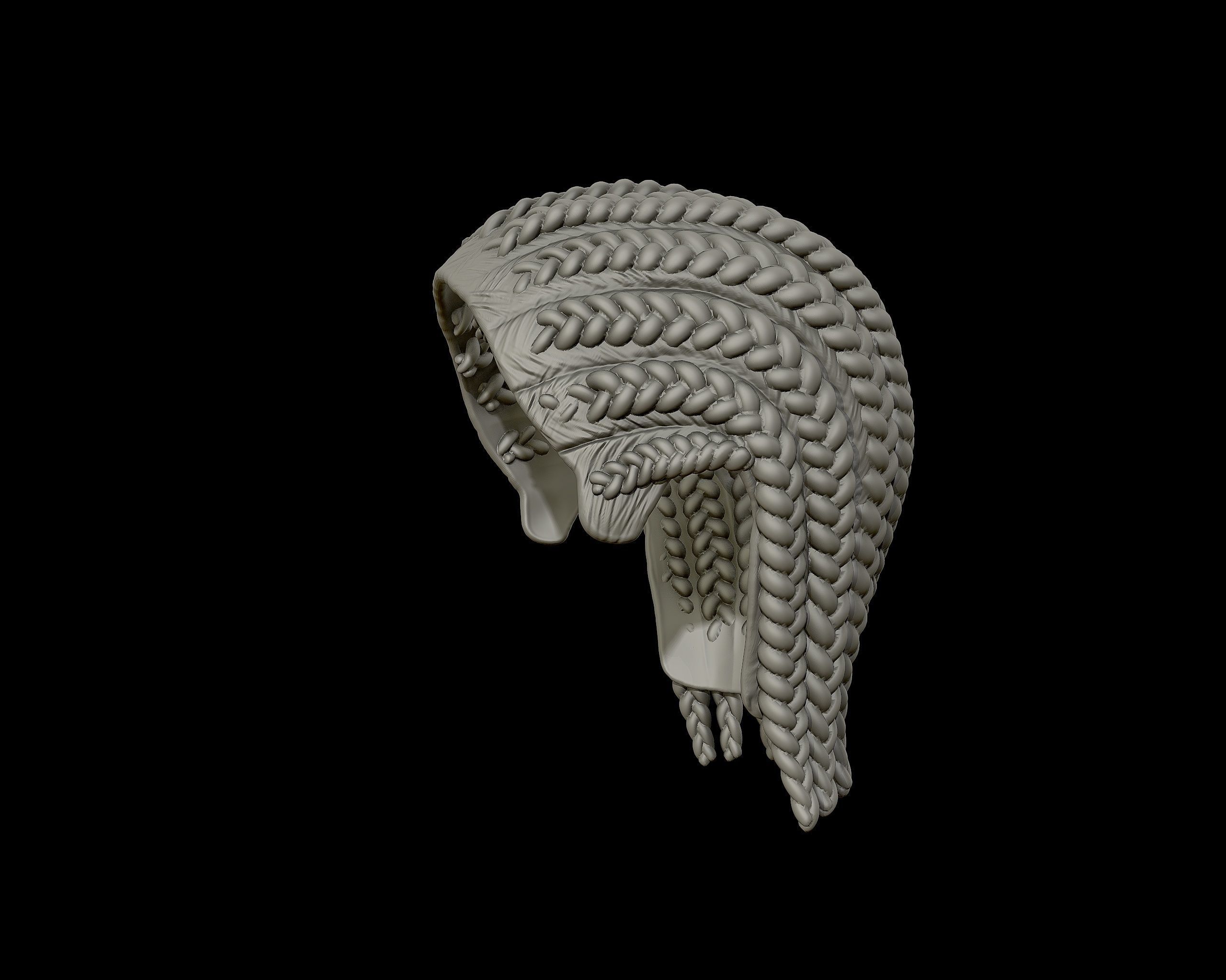 Braid Hairstyle 01 3D print model_12