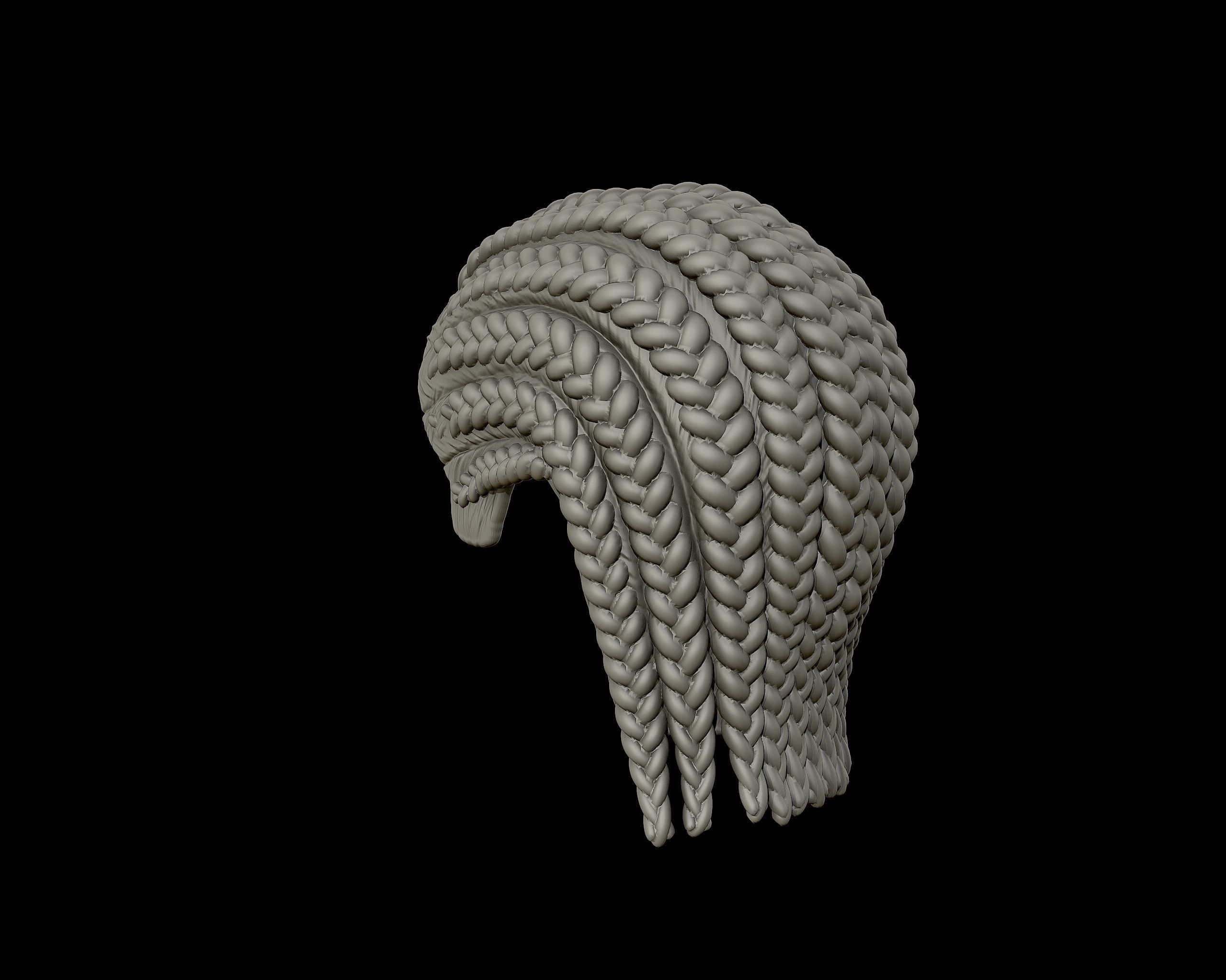 Braid Hairstyle 01 3D print model_15