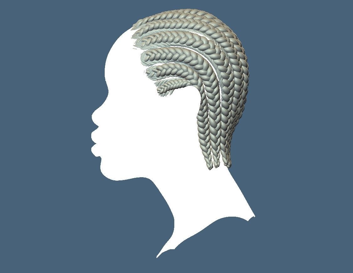 Braid Hairstyle 01 3D print model_3