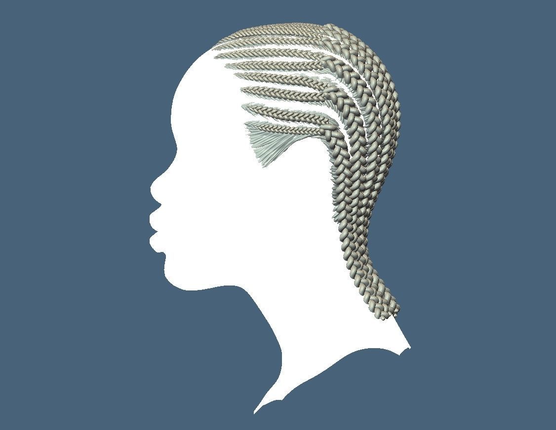 Braid Hairstyle 02 3D print model_3