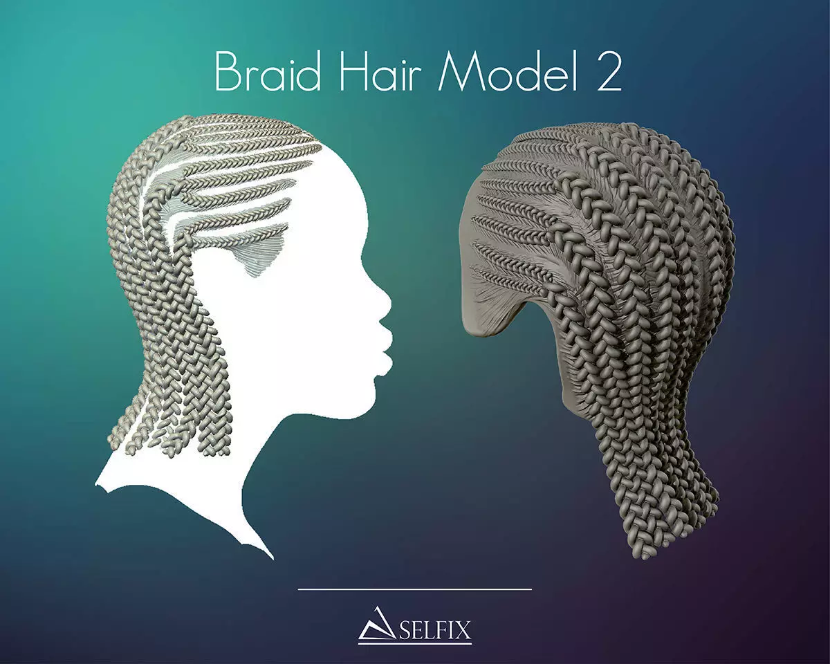 Braid Hairstyle 02 3D print model_0