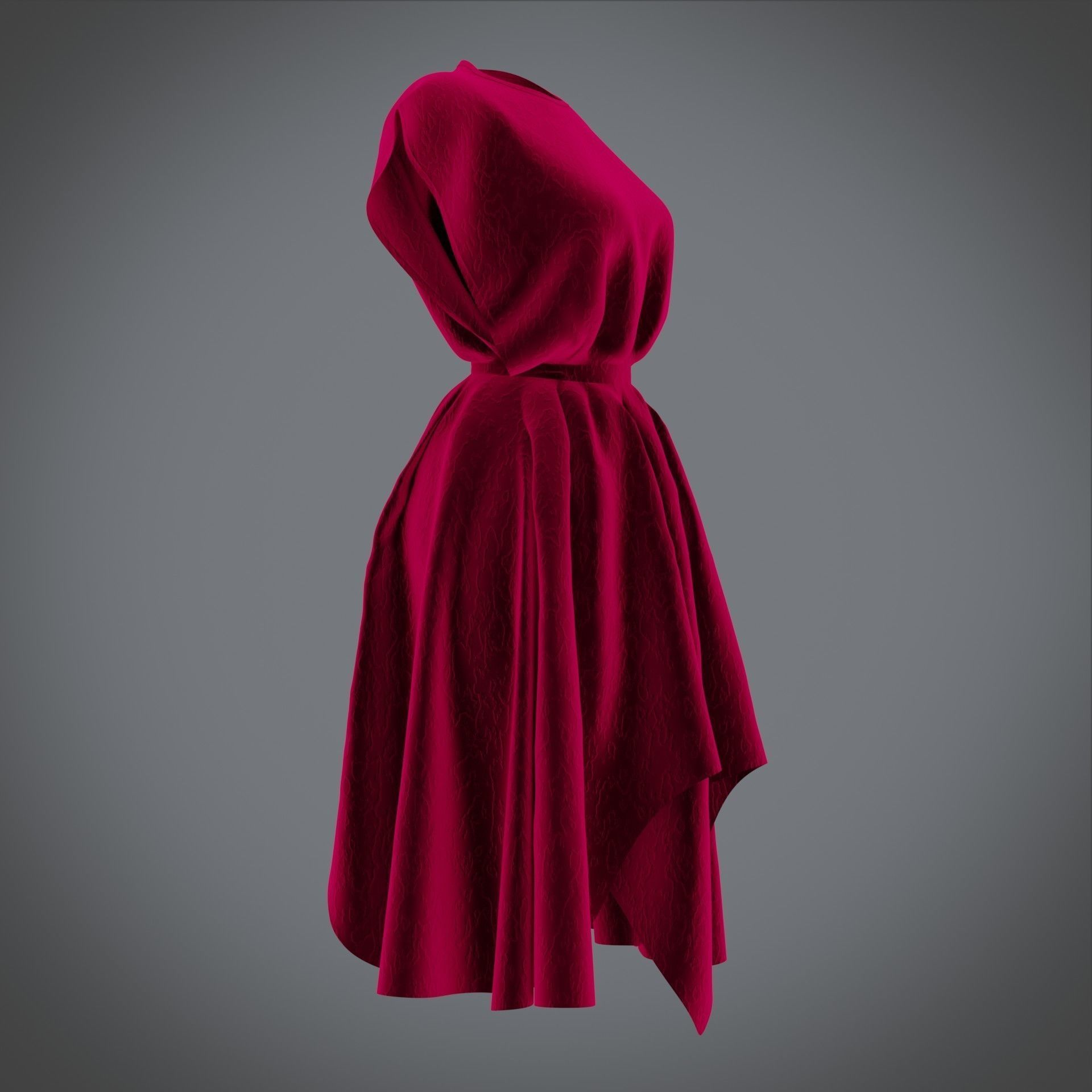 Vintage dress - Female outfit Low-poly 3D model_5