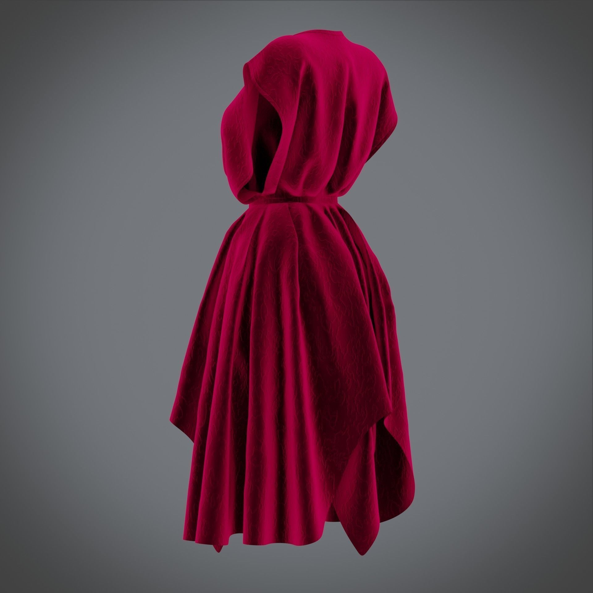 Vintage dress - Female outfit Low-poly 3D model_11