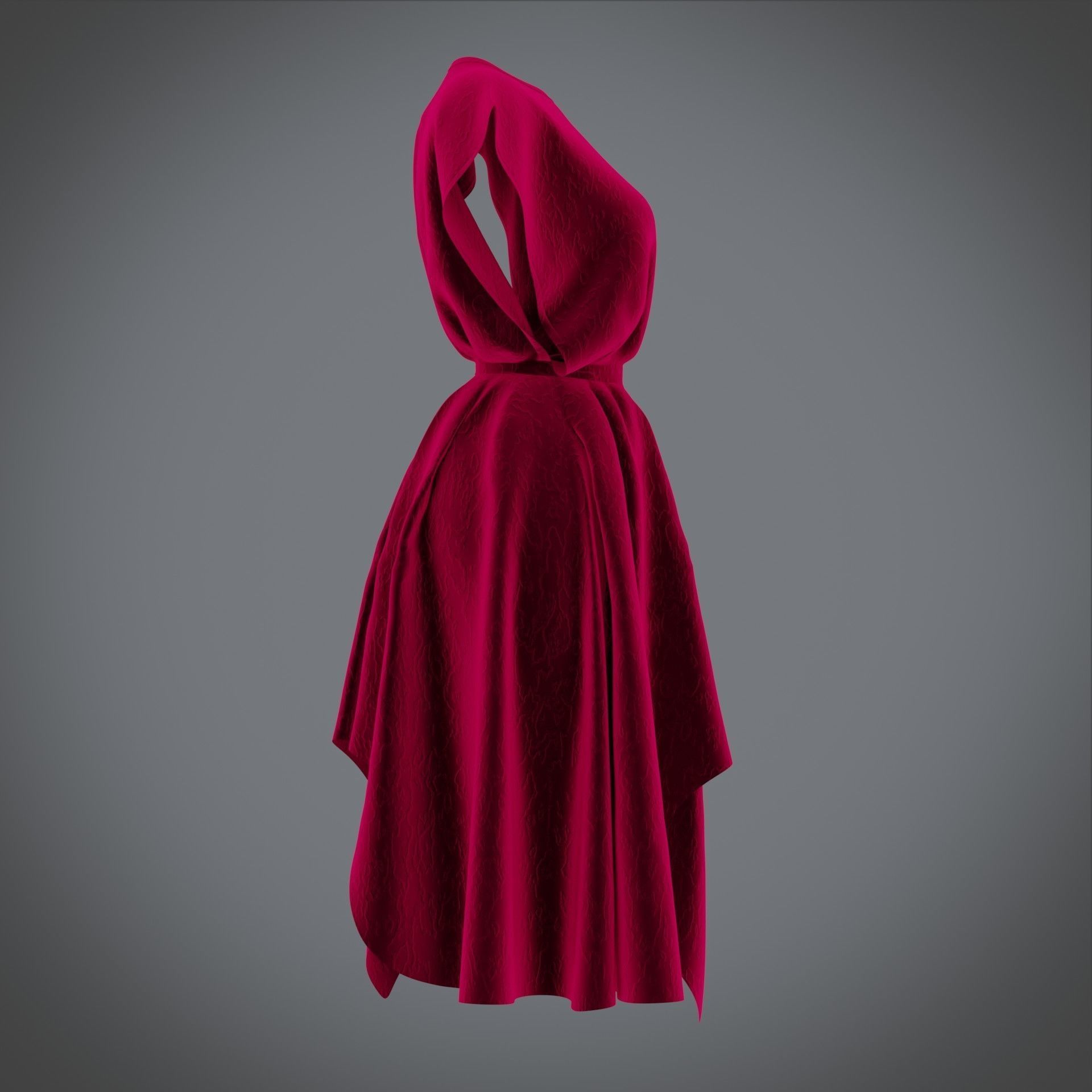 Vintage dress - Female outfit Low-poly 3D model_6