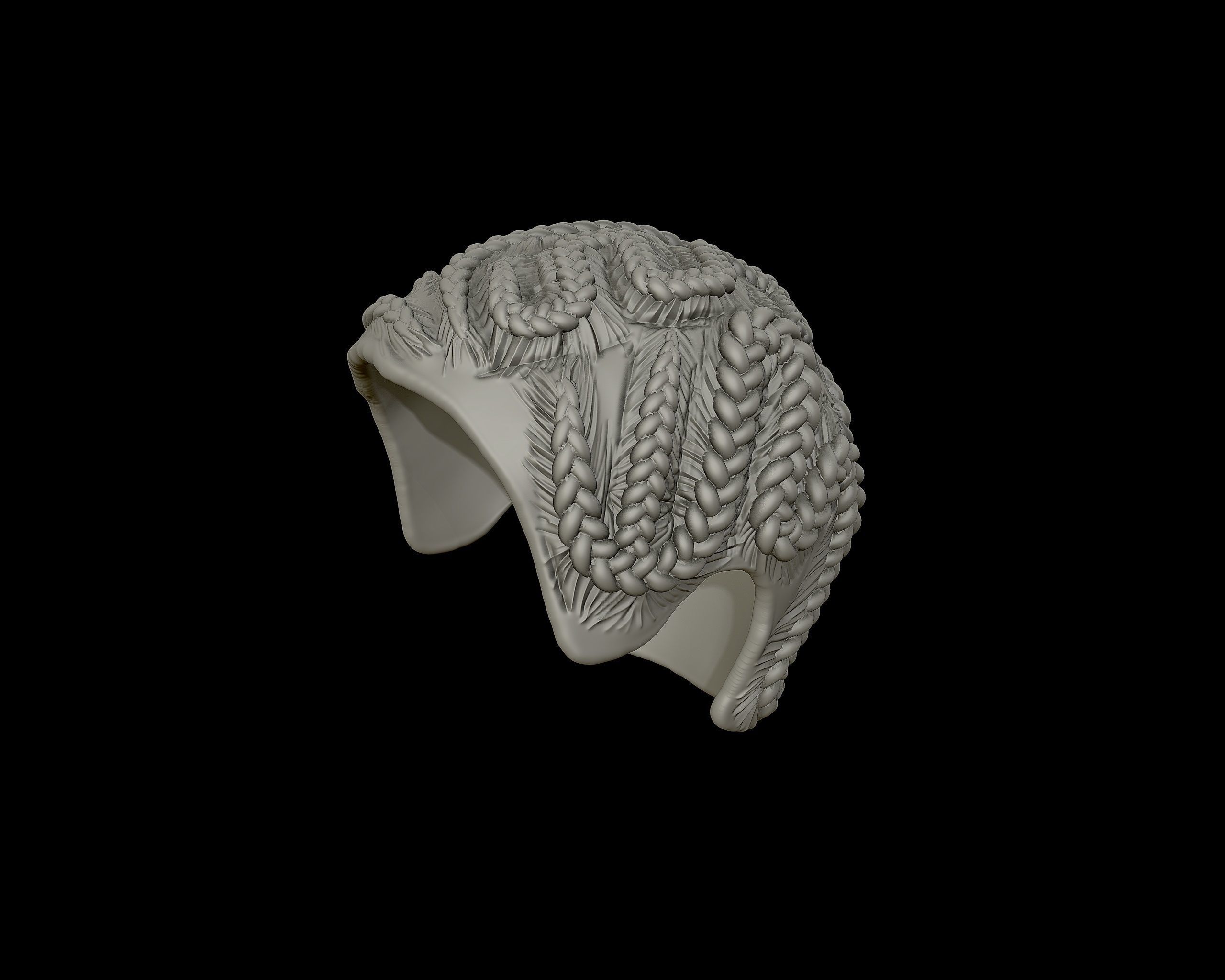 Braid Hairstyle 03 3D print model_12
