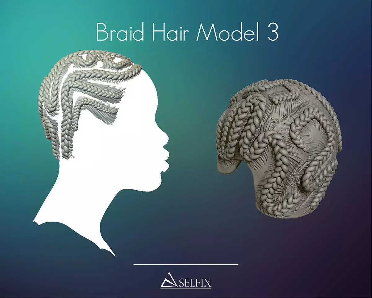Braid Hairstyle 03 3D print model_0