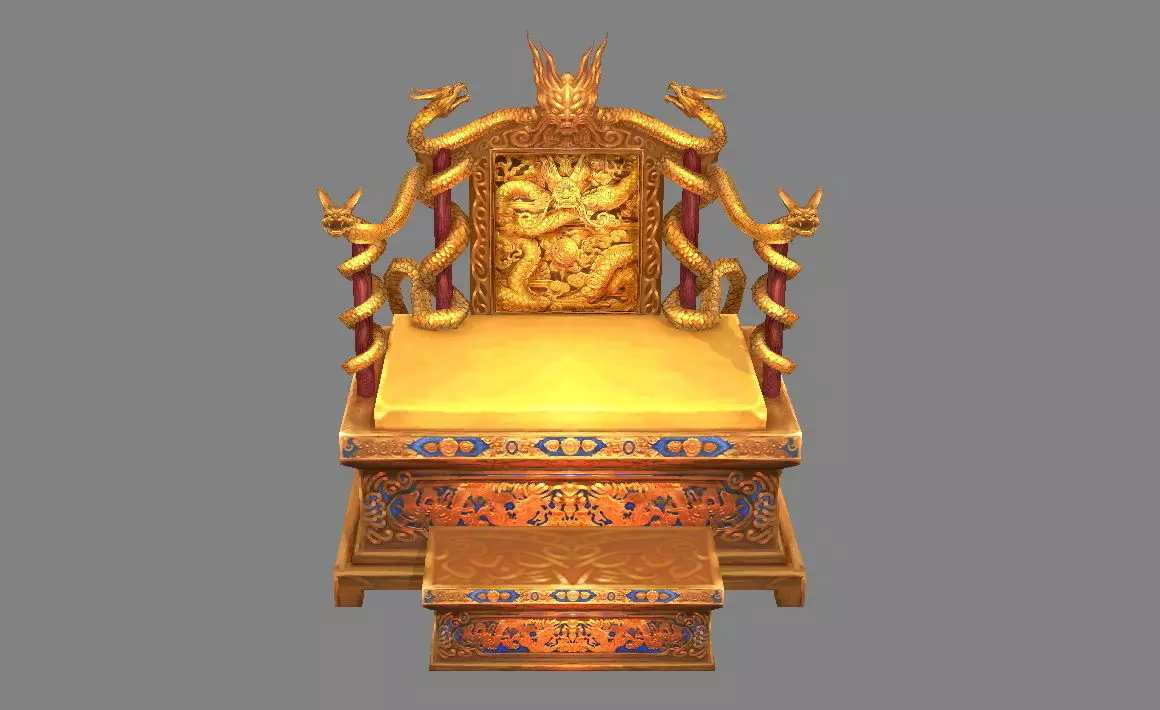 The dragon throne Low-poly 3D model