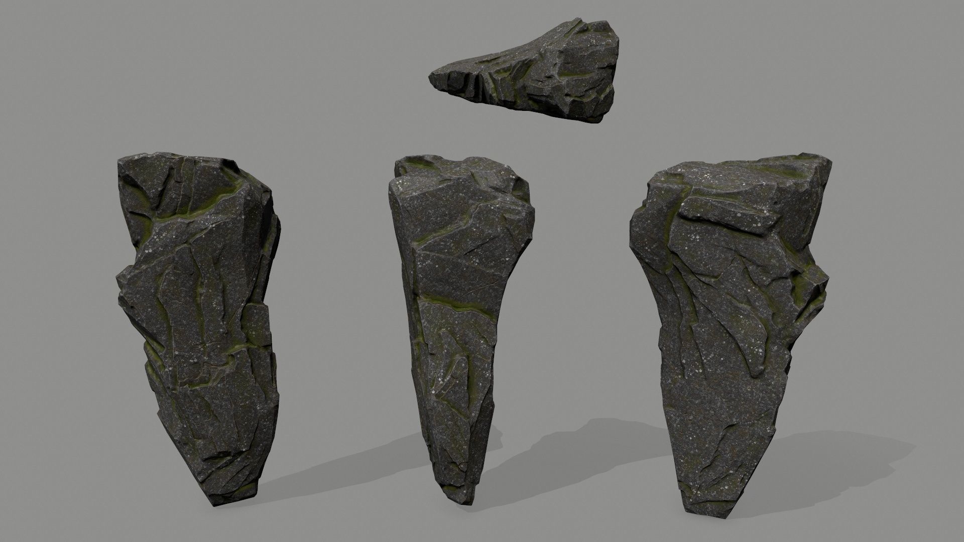 cliff rock set  Low-poly 3D model_9