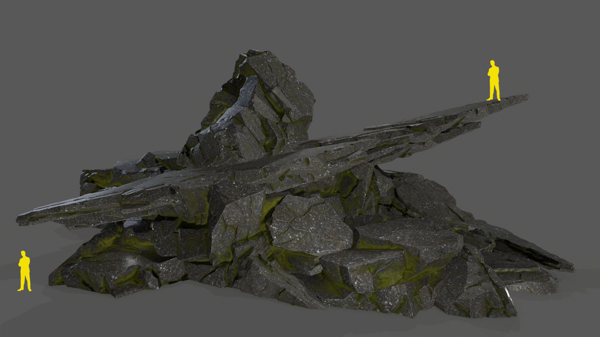 cliff rock set  Low-poly 3D model_2