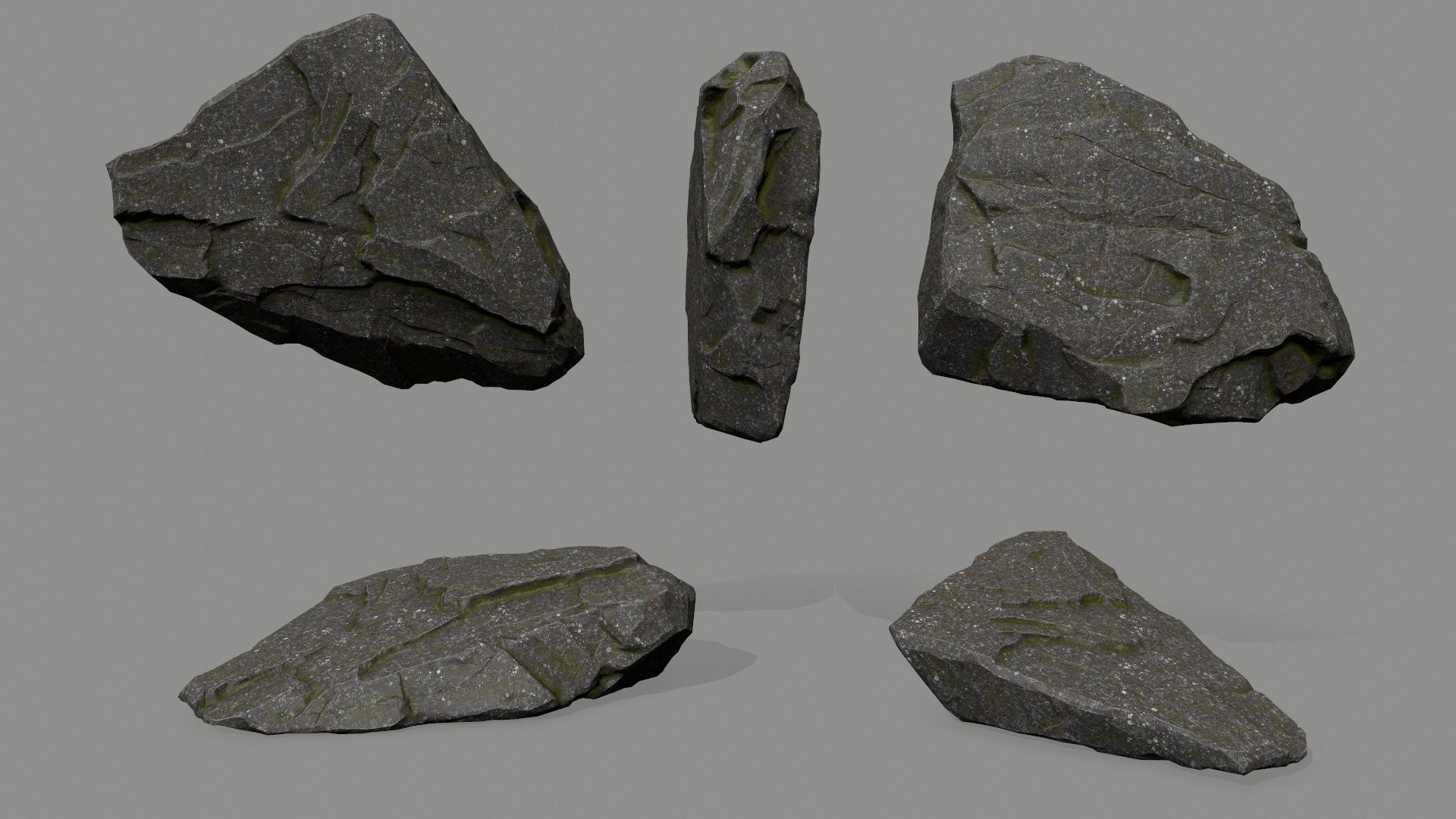 cliff rock set  Low-poly 3D model_7