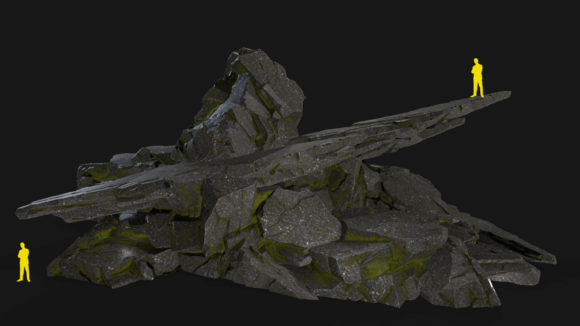 cliff rock set  Low-poly 3D model_1