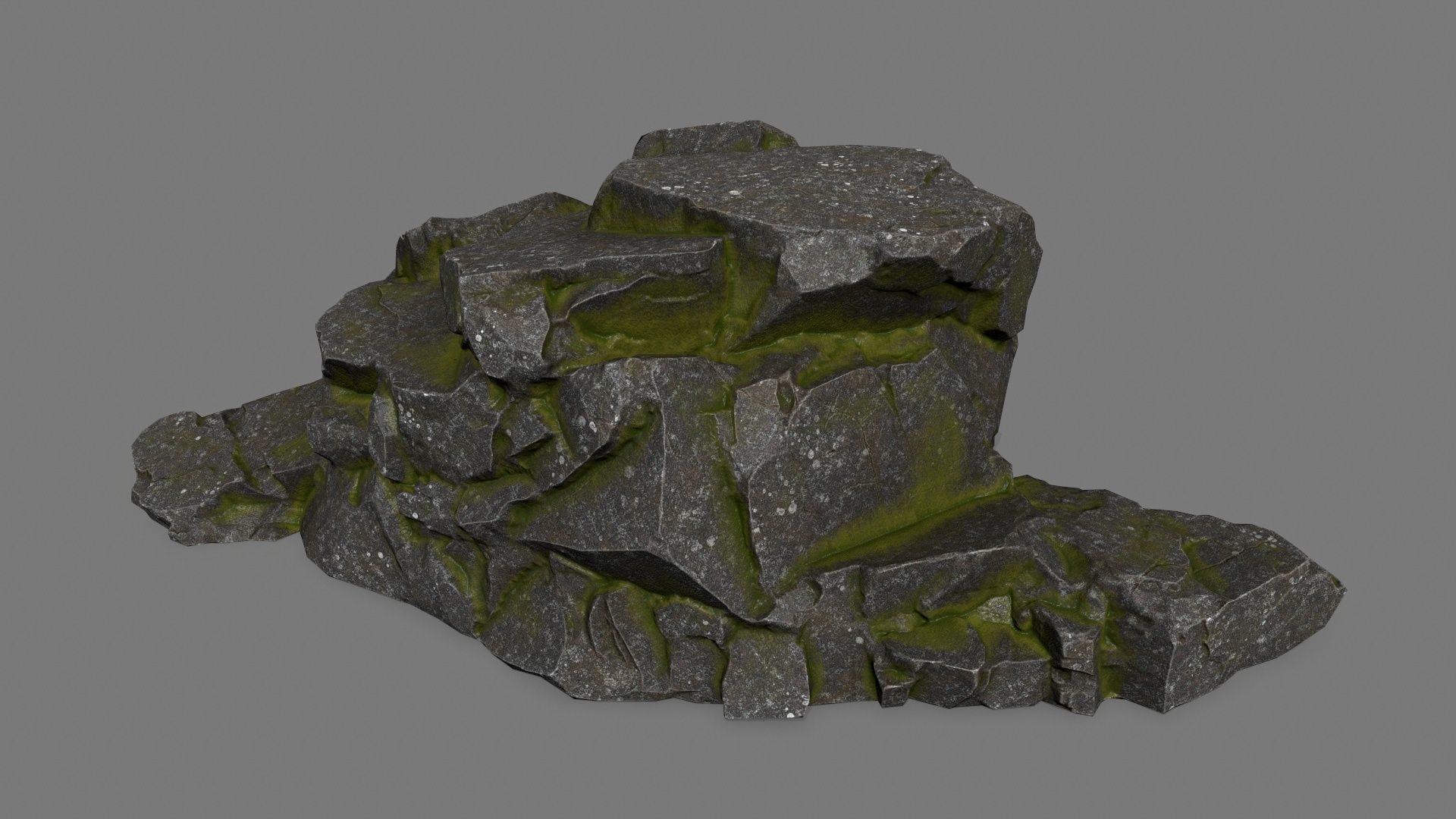 cliff rock set  Low-poly 3D model_10