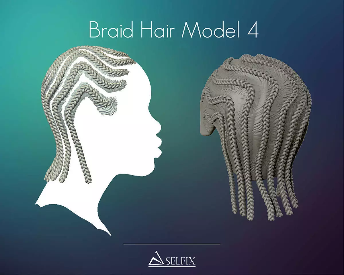 Braid Hairstyle 04 3D print model_0