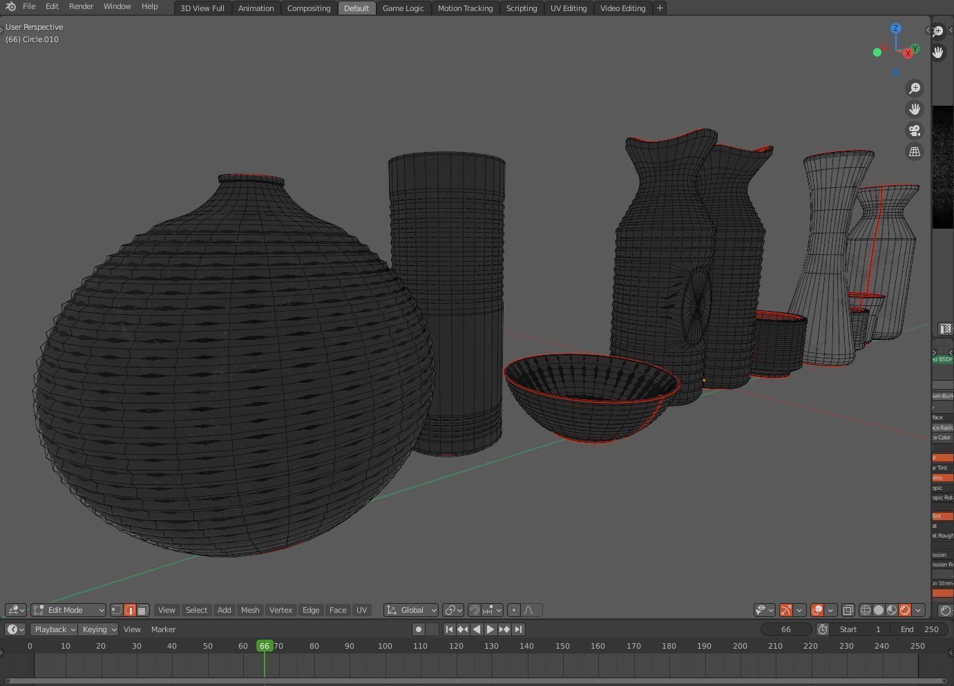 Sake set japanese 3D model_6