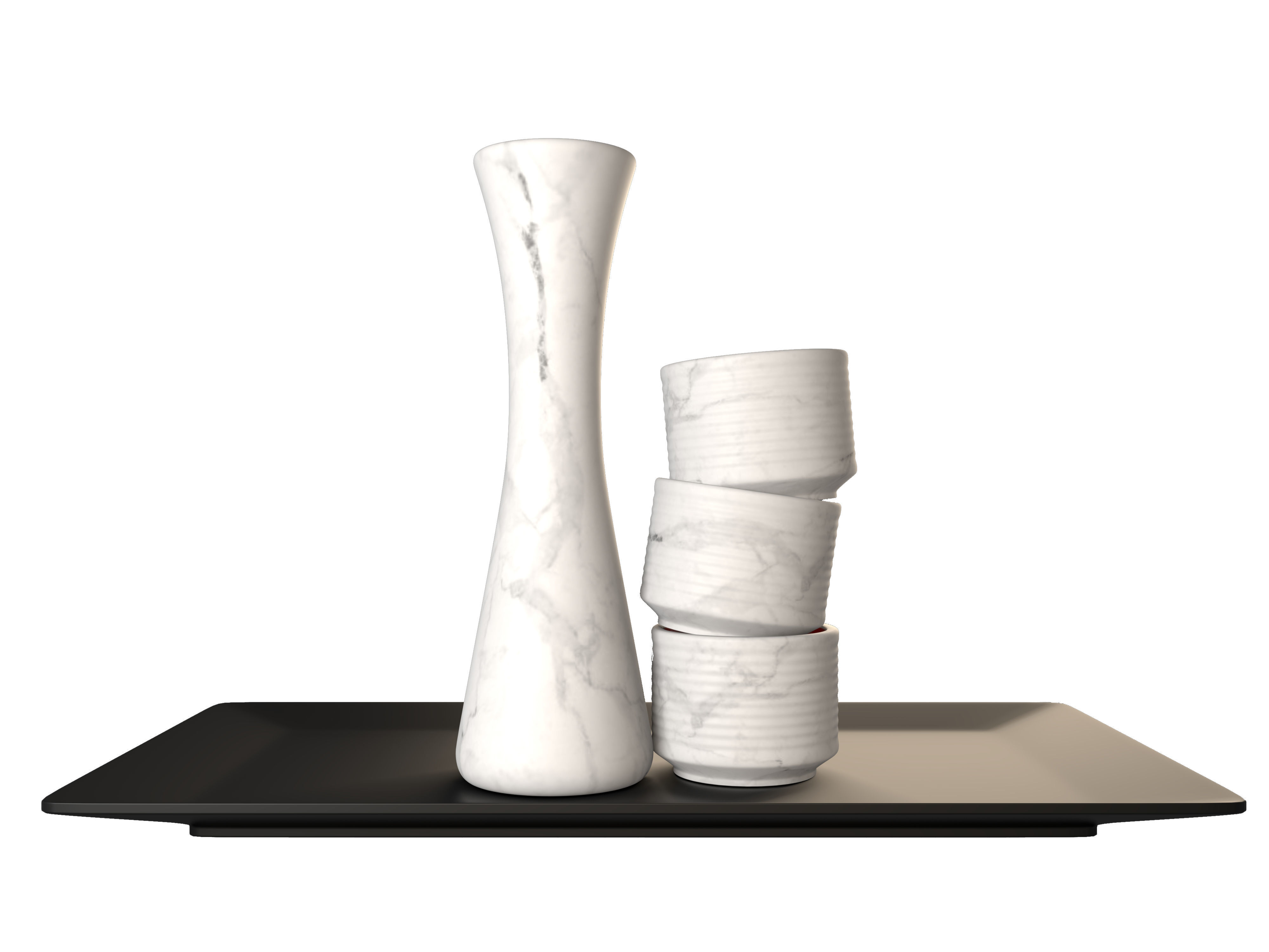 Sake set japanese 3D model_4