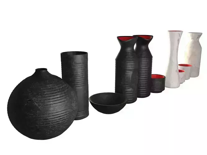 Sake set japanese 3D model