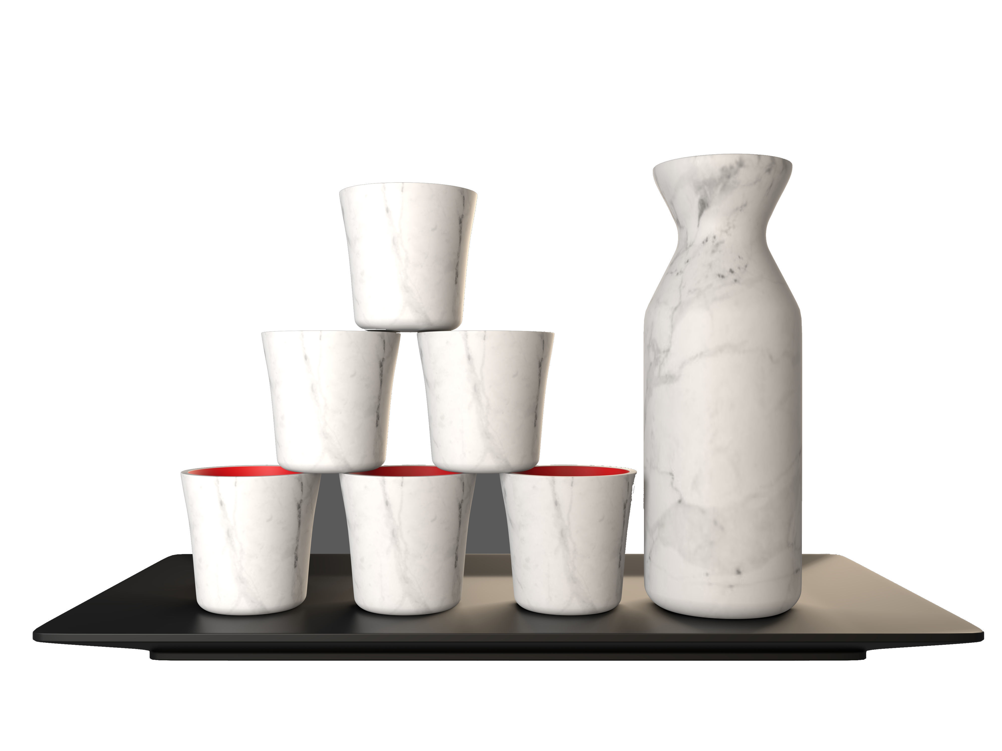 Sake set japanese 3D model_3