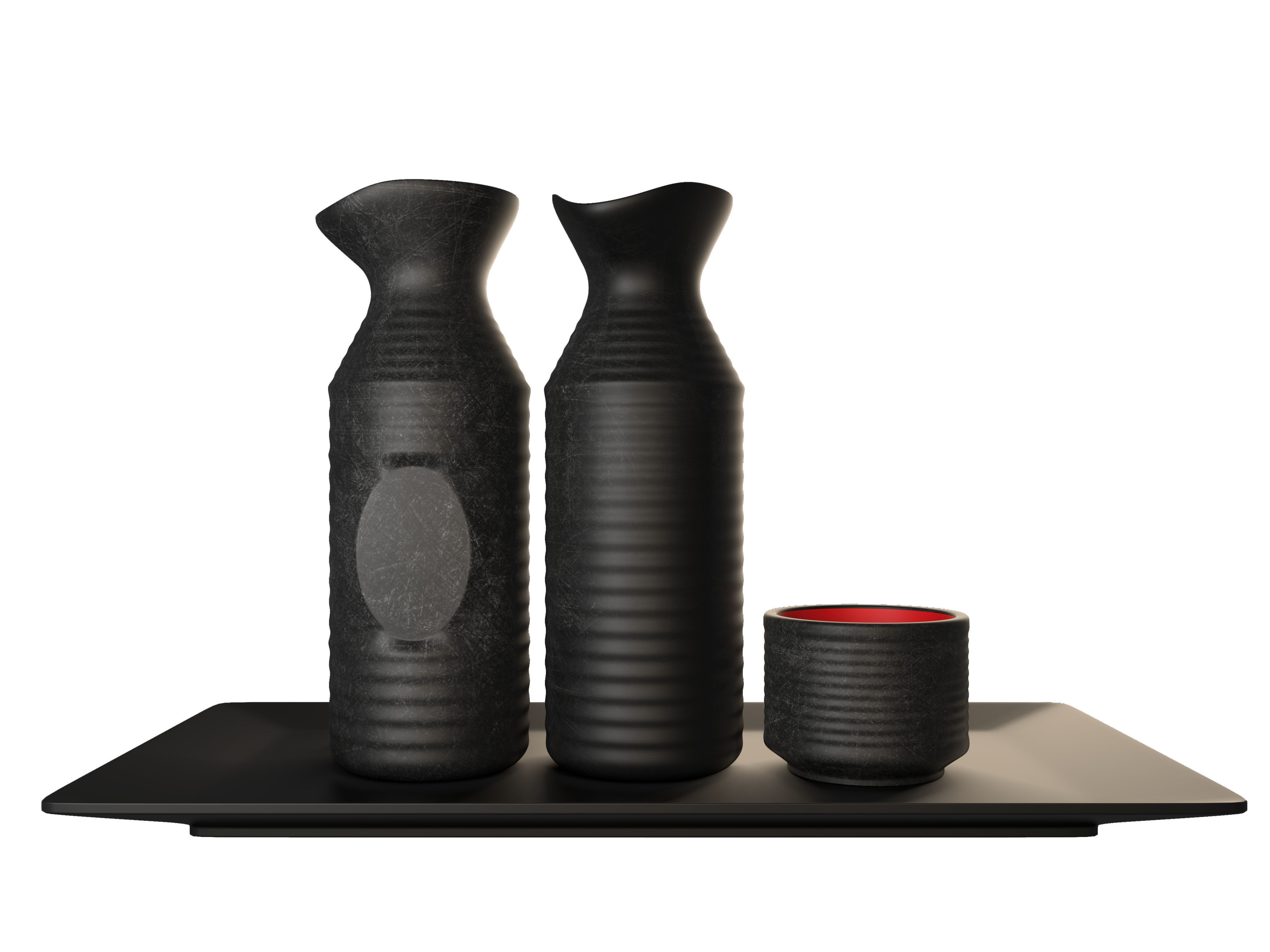 Sake set japanese 3D model_5