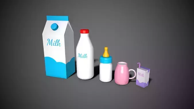 Milk Assets Cartoony Milk Props