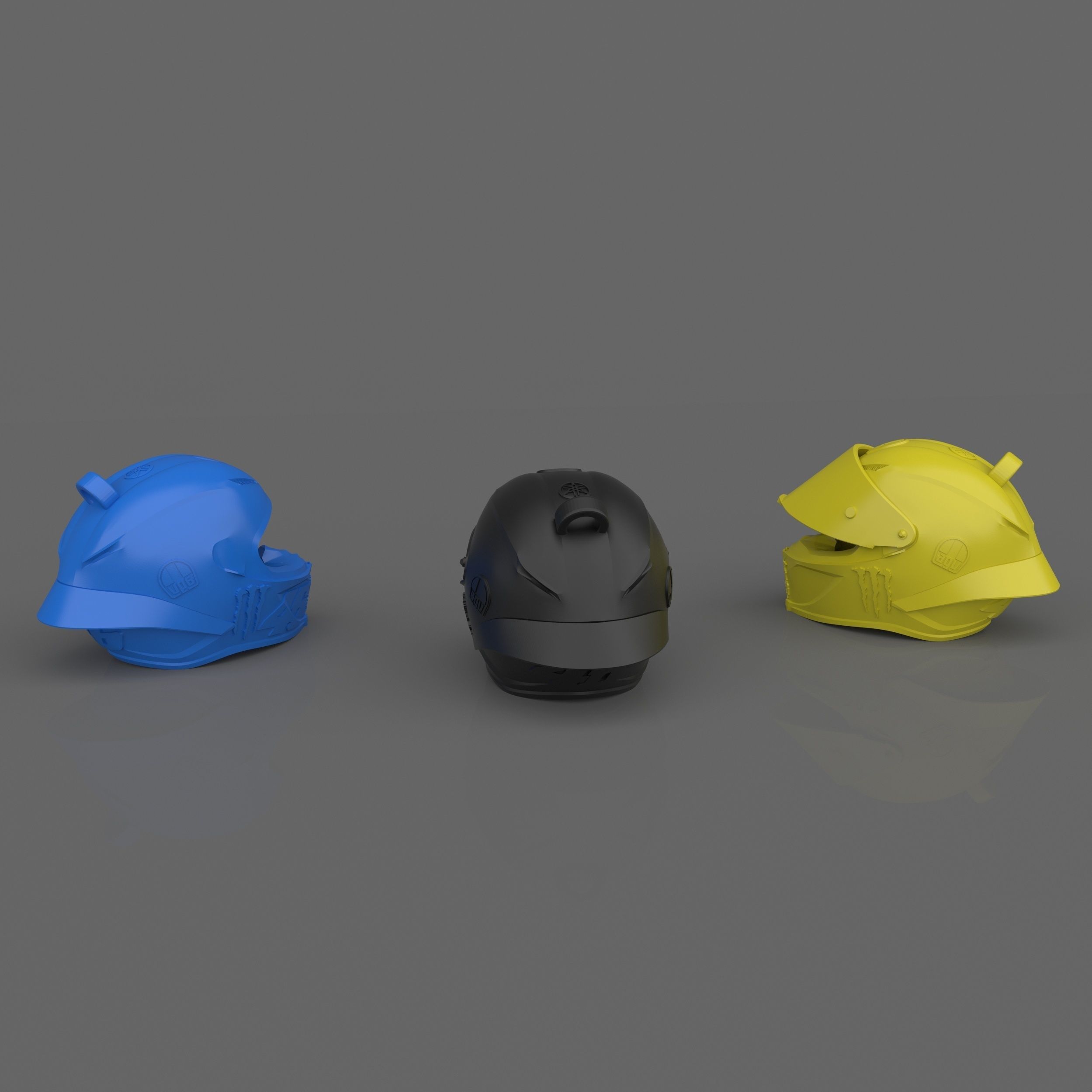Valentino Rossi Helmet MOTOGP Ready to Print STL File 3D print model_4