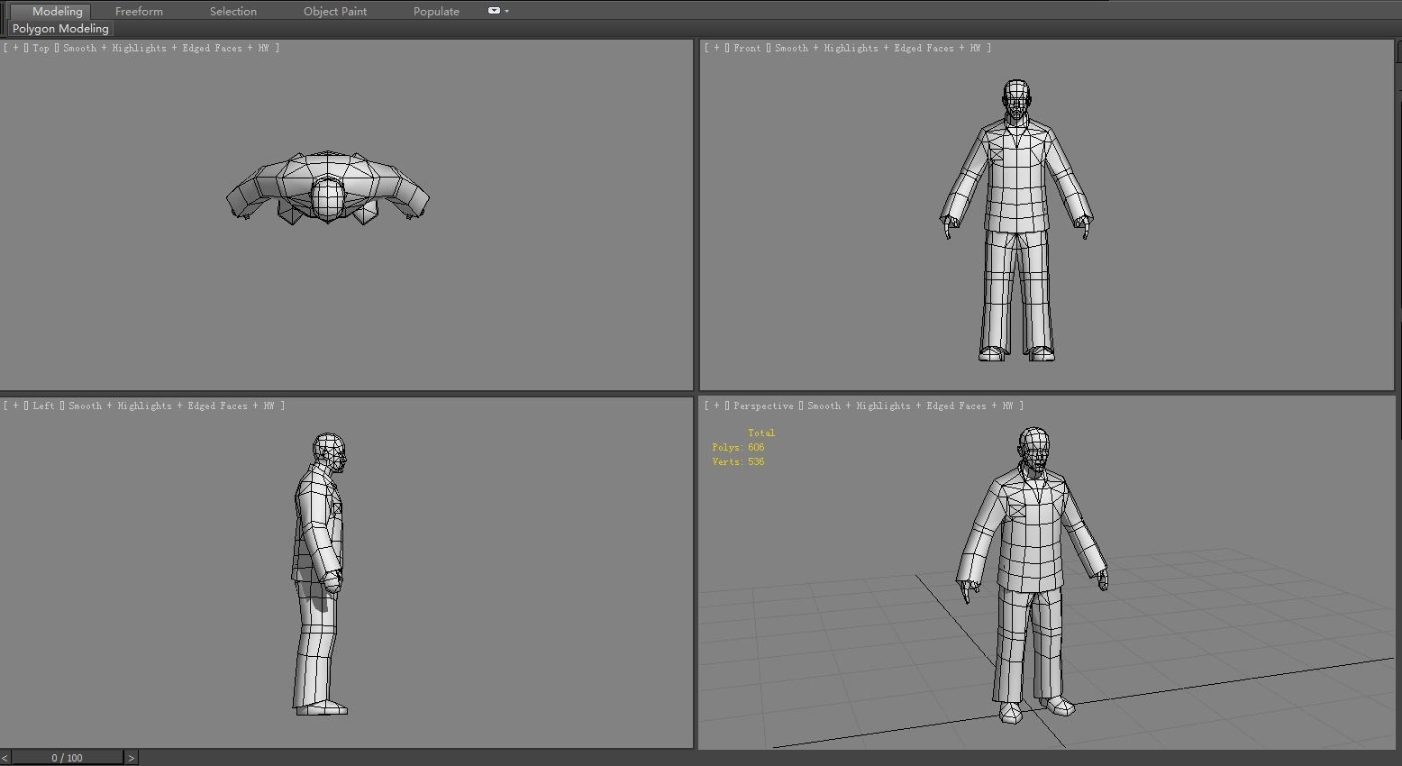 The criminal man in prison clothes Low-poly 3D model_6