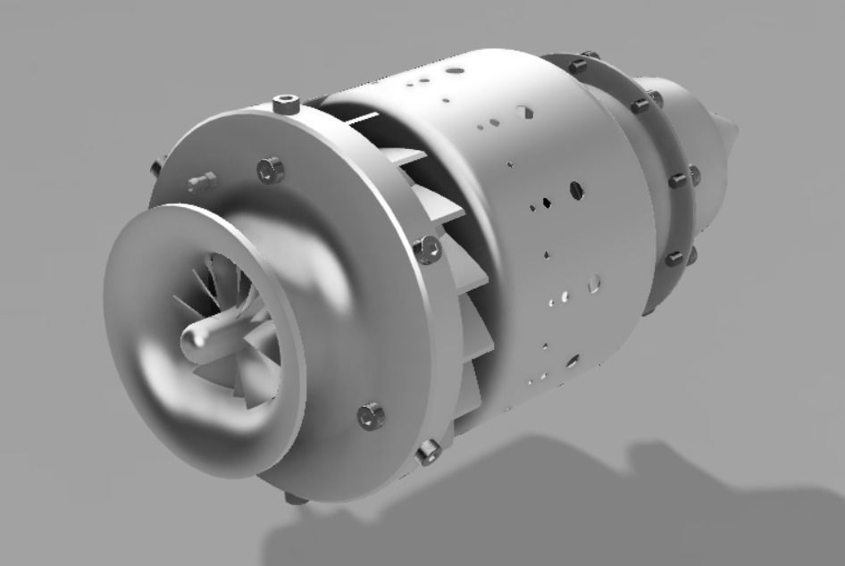 Mini Jet Engine 3D model_16