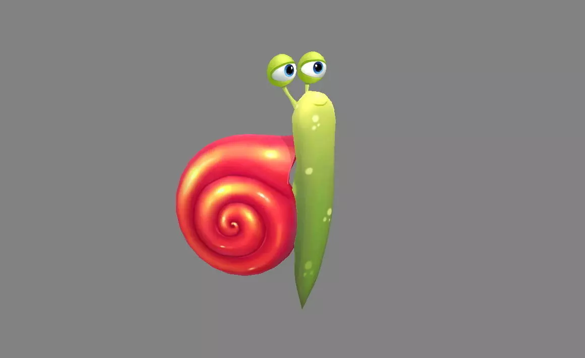 Cartoon snail Low-poly 3D model_0