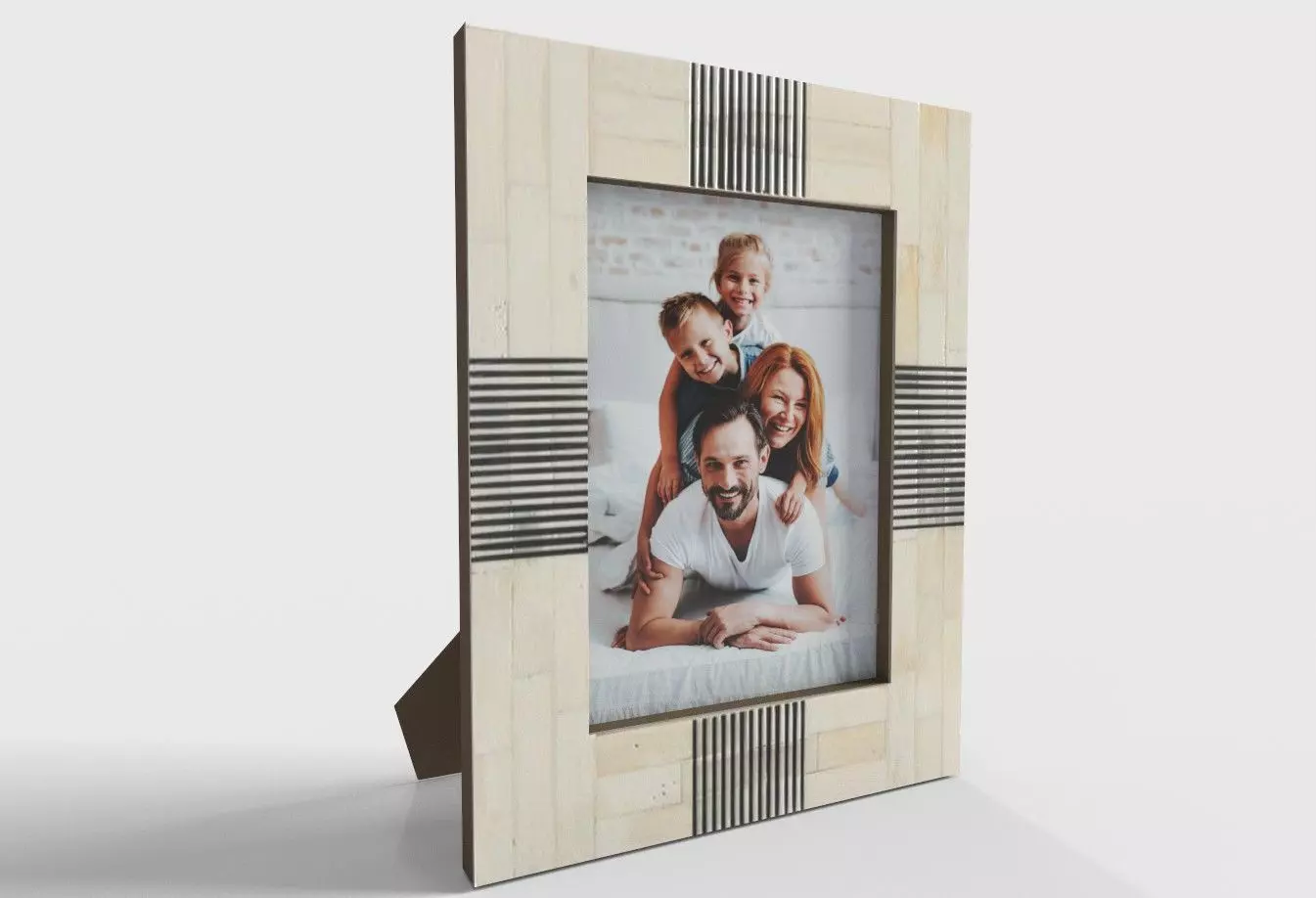 Striped Bone Photo Frame 3D model_0