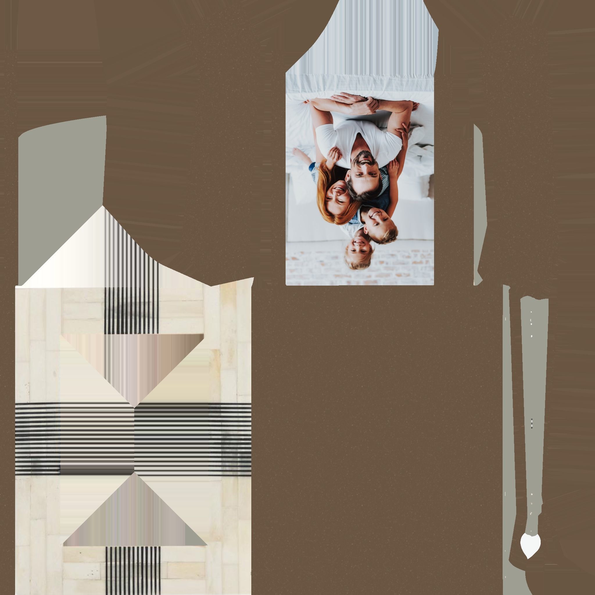 Striped Bone Photo Frame 3D model_4