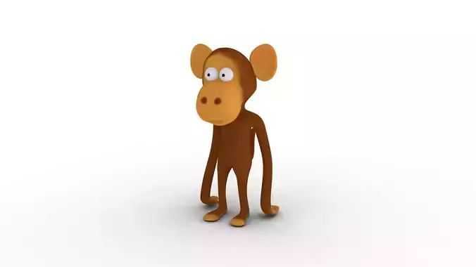 Cartoon Monkey - Rigged Low-Poly 3D Model