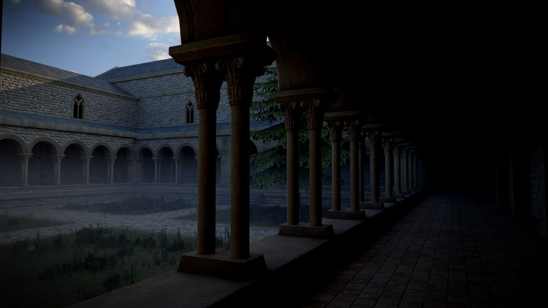 Modular Medieval Church Low-poly 3D model_7